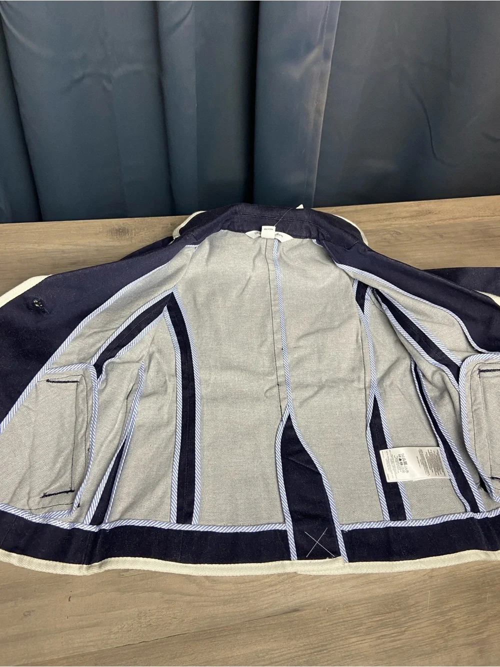 NEW Brooks Brothers Dark Wash Denim White Trim Blazer Nautical Preppy Kids Sz 6